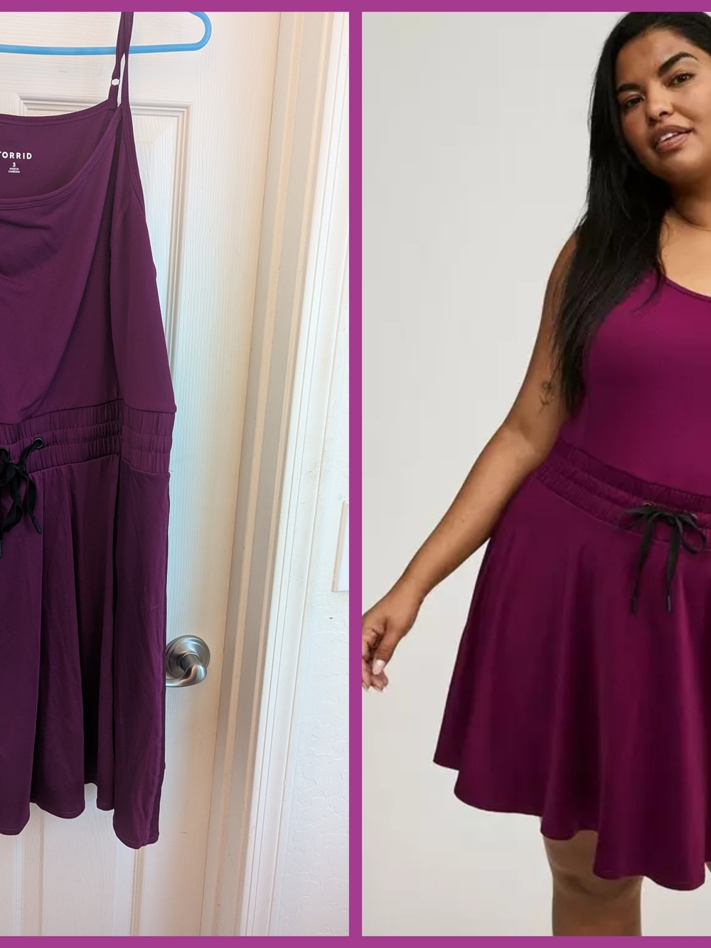 torrid Plum Drawstring Tank Mini Dress